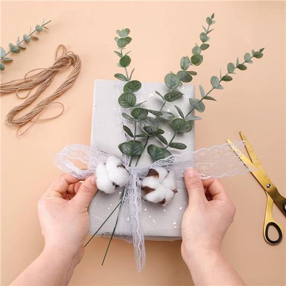 24pcs Eucalyptus Stems Decor Artificial Leaves Faux Greenery Branches Wedding - Picture 5 of 6